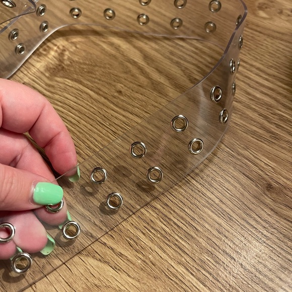 Brandy Melville PU studded clear belt 88cm y2k - Picture 5 of 6